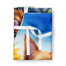 Load image into Gallery viewer, Australian Terrier in Sunflowers Apron – Artist-Designed Kitchen, BBQ &amp; Craft Apron