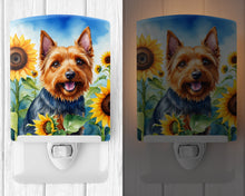 Load image into Gallery viewer, Australian Terrier in Sunflowers Ceramic Night Light