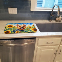 Load image into Gallery viewer, Australian Terrier in Sunflowers Dish Drying Mat Absorbent Dish Drying Mat Pad for Kitchen Counter Dish Drainer Mat for Countertop, 14 x 21", Multicolor