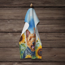Load image into Gallery viewer, Australian Terrier in Sunflowers Kitchen Towel