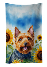 Load image into Gallery viewer, Australian Terrier in Sunflowers Kitchen Towel