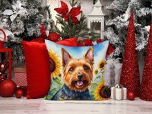 Load image into Gallery viewer, Australian Terrier in Sunflowers Throw Pillow - 14x14 Decorative Pillow – Art for Your Home &amp; Patio
