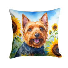 Load image into Gallery viewer, Australian Terrier in Sunflowers Throw Pillow
