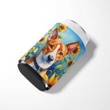 Load image into Gallery viewer, Basenji in Sunflowers Can or Bottle Hugger