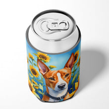 Load image into Gallery viewer, Basenji in Sunflowers Can or Bottle Hugger