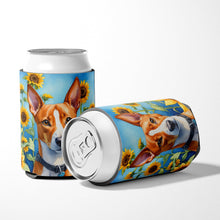 Load image into Gallery viewer, Basenji in Sunflowers Can or Bottle Hugger