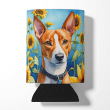 Load image into Gallery viewer, Basenji in Sunflowers Can or Bottle Hugger