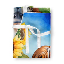 Load image into Gallery viewer, Basset Hound in Sunflowers Apron – Artist-Designed Kitchen, BBQ &amp; Craft Apron