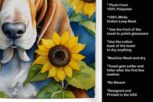 Load image into Gallery viewer, Basset Hound in Sunflowers Kitchen Towel