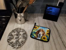Load image into Gallery viewer, Basset Hound in Sunflowers Pot Holders - Set of 2 Decorative Kitchen Helpers | Made in the USA