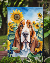 Load image into Gallery viewer, Basset Hound in Sunflowers Garden Flag – Bright Dog-Themed Yard Decor