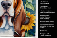 Load image into Gallery viewer, Basset Hound in Sunflowers Kitchen Towel