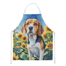 Load image into Gallery viewer, Beagle in Sunflowers Apron – Artist-Designed Kitchen, BBQ &amp; Craft Apron