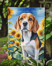 Load image into Gallery viewer, Beagle in Sunflowers Garden Flag – Bright Dog-Themed Yard Decor