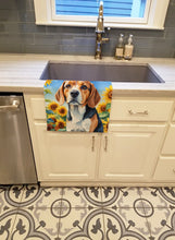 Load image into Gallery viewer, Beagle in Sunflowers Kitchen Towel