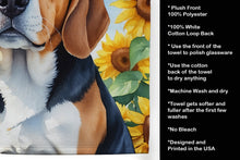 Load image into Gallery viewer, Beagle in Sunflowers Kitchen Towel