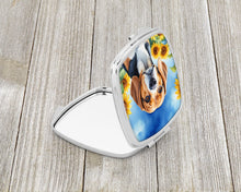 Load image into Gallery viewer, Beagle in Sunflowers Compact Mirror – Stylish Purse Mirror with Artistic Covers