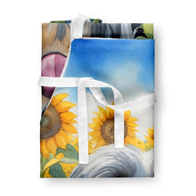 Load image into Gallery viewer, Bearded Collie in Sunflowers Apron – Artist-Designed Kitchen, BBQ &amp; Craft Apron