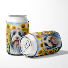Load image into Gallery viewer, Bearded Collie in Sunflowers Can or Bottle Hugger