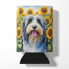 Load image into Gallery viewer, Bearded Collie in Sunflowers Can or Bottle Hugger