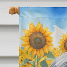 Load image into Gallery viewer, Bearded Collie in Sunflowers House Flag