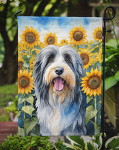 Load image into Gallery viewer, Bearded Collie in Sunflowers Garden Flag – Bright Dog-Themed Yard Decor