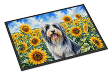 Load image into Gallery viewer, Bearded Collie in Sunflowers Doormat Front Door Mat Indoor Outdoor Rugs for Entryway, Non Slip Washable Low Pile, 24H X 36W