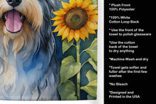 Load image into Gallery viewer, Bearded Collie in Sunflowers Kitchen Towel