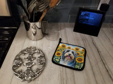 Load image into Gallery viewer, Bearded Collie in Sunflowers Pot Holders - Set of 2 Decorative Kitchen Helpers | Made in the USA