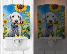 Load image into Gallery viewer, Bedlington Terrier in Sunflowers Ceramic Night Light
