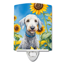 Load image into Gallery viewer, Bedlington Terrier in Sunflowers Ceramic Night Light
