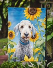 Load image into Gallery viewer, Bedlington Terrier in Sunflowers Garden Flag – Bright Dog-Themed Yard Decor