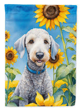 Load image into Gallery viewer, Bedlington Terrier in Sunflowers Garden Flag – Bright Dog-Themed Yard Decor