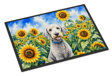 Load image into Gallery viewer, Bedlington Terrier in Sunflowers Doormat Front Door Mat Indoor Outdoor Rugs for Entryway, Non Slip Washable Low Pile, 24H X 36W