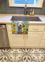 Load image into Gallery viewer, Bedlington Terrier in Sunflowers Kitchen Towel