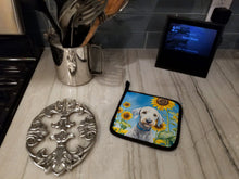 Load image into Gallery viewer, Bedlington Terrier in Sunflowers Pot Holders - Set of 2 Decorative Kitchen Helpers | Made in the USA