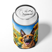 Load image into Gallery viewer, Belgian Malinois in Sunflowers Can or Bottle Hugger
