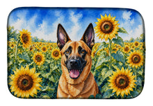 Load image into Gallery viewer, Belgian Malinois in Sunflowers Dish Drying Mat Absorbent Dish Drying Mat Pad for Kitchen Counter Dish Drainer Mat for Countertop, 14 x 21", Multicolor