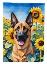 Load image into Gallery viewer, Belgian Malinois in Sunflowers Garden Flag – Bright Dog-Themed Yard Decor