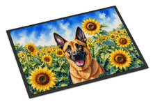 Load image into Gallery viewer, Belgian Malinois in Sunflowers Doormat Front Door Mat Indoor Outdoor Rugs for Entryway, Non Slip Washable Low Pile, 18H X 27W