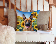 Load image into Gallery viewer, Belgian Malinois in Sunflowers Throw Pillow - 14x14 Decorative Pillow – Art for Your Home &amp; Patio
