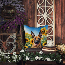 Load image into Gallery viewer, Belgian Malinois in Sunflowers Throw Pillow - 14x14 Decorative Pillow – Art for Your Home &amp; Patio