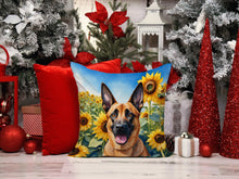 Load image into Gallery viewer, Belgian Malinois in Sunflowers Throw Pillow - 14x14 Decorative Pillow – Art for Your Home &amp; Patio