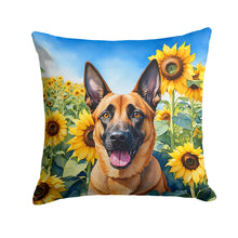 Load image into Gallery viewer, Belgian Malinois in Sunflowers Throw Pillow - 14x14 Decorative Pillow – Art for Your Home &amp; Patio
