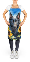 Load image into Gallery viewer, Belgian Sheepdog in Sunflowers Apron – Artist-Designed Kitchen, BBQ &amp; Craft Apron
