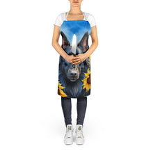 Load image into Gallery viewer, Belgian Sheepdog in Sunflowers Apron – Artist-Designed Kitchen, BBQ &amp; Craft Apron