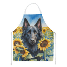 Load image into Gallery viewer, Belgian Sheepdog in Sunflowers Apron – Artist-Designed Kitchen, BBQ &amp; Craft Apron