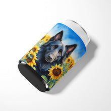 Load image into Gallery viewer, Belgian Sheepdog in Sunflowers Can or Bottle Hugger