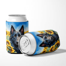 Load image into Gallery viewer, Belgian Sheepdog in Sunflowers Can or Bottle Hugger