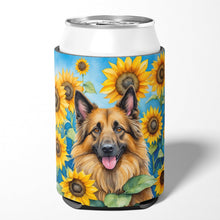 Load image into Gallery viewer, Belgian Tervuren in Sunflowers Can or Bottle Hugger